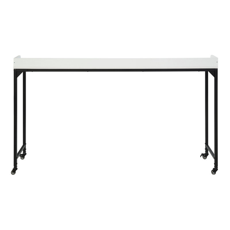 Multipurpose Over The Bed Desk With Adjustable Height, Metal Legs With Casters, Overbed Table 1Pc, Laptop Table For Bed, Breakfast Table