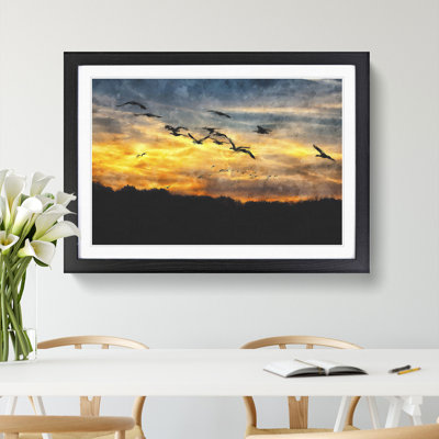 Geese at Sunset - Picture Frame Painting