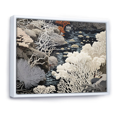 «Black and White Abstract Corals River IV», reproduction sur toile