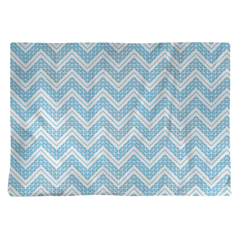Stephenie Polyester Geometric Rectangle Placemat, Teal/Silver, Cotton