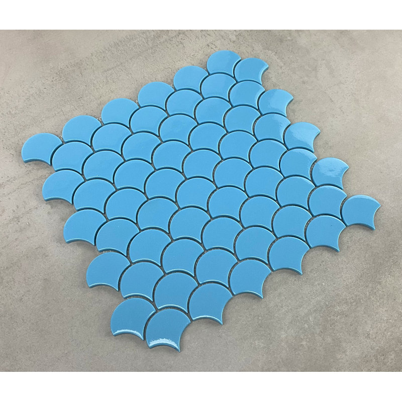 Carreau de mosaïque en verre 2 po x 1,75 po, Bleu