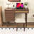 Vantiy Desk with Mirror, LED Lights, Drawers and Compartments