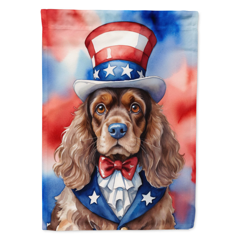 Drapeau patriotique du jardin américain, Épagneul cocker chocolat