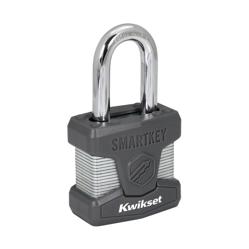 Cadenas Kwikset SmartKey à recodage automatique en acier laminé avec poignée en carbure de bore, corps de 5 cm, anse de 4 cm, 1 paquet