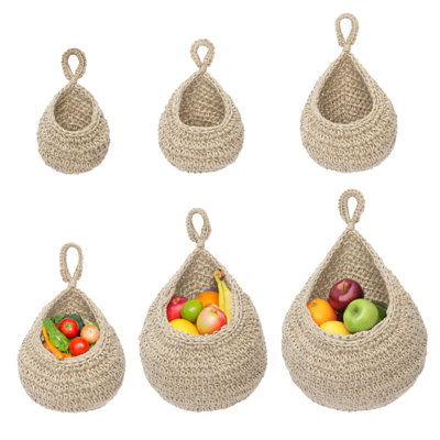 Panier à fruits suspendu avec 6 crochets Surveen Boho