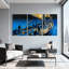 «Night Sea Sailors Waves Light», ensemble de 3 impressions murales sur toile-967488777