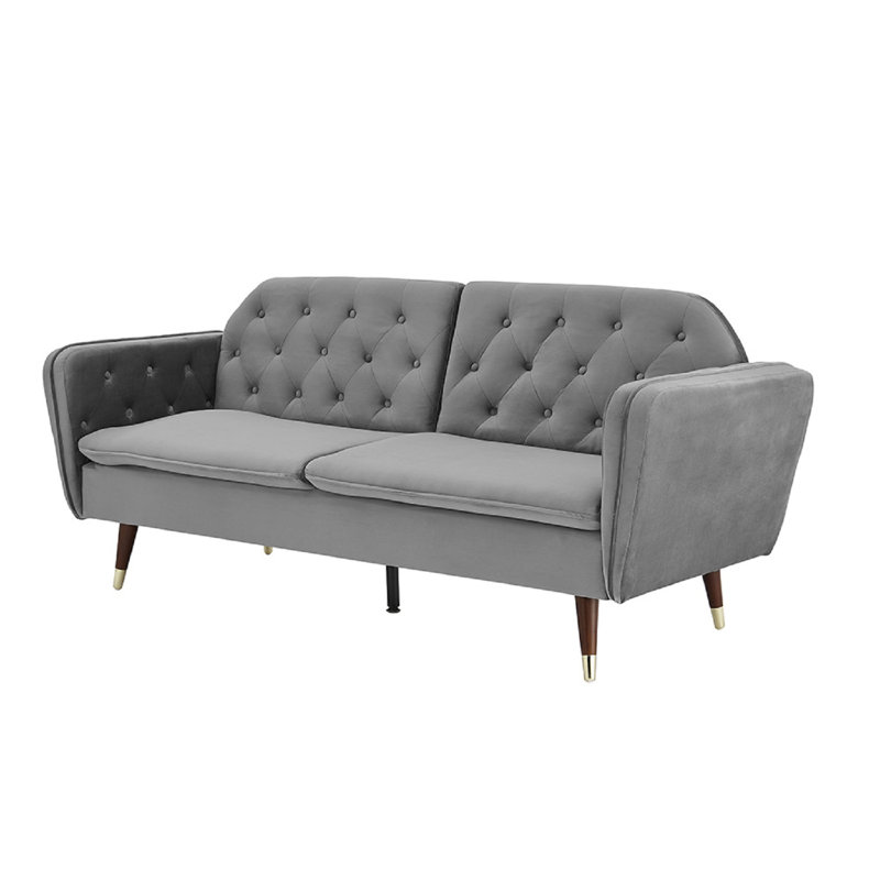Hera 2 Seater Velvet Sleeper, Grey