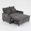 Futon-lit gris foncé avec rembourrage supplémentaire pour un assemblage facile et durable