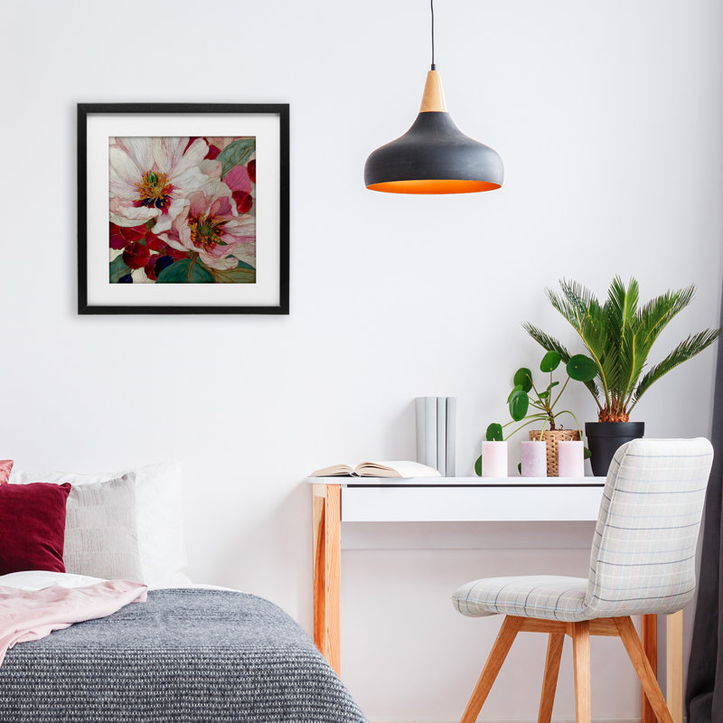 «Cimarron Flowers Ornate», reproduction encadrée sous verre, conception par Annabelle Hall, H 13 po x l 13 po