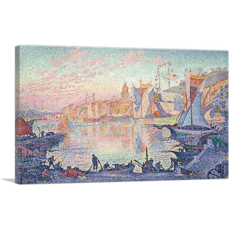 «The Port of Saint-Tropez 1902» par Paul Signac, reproduction d'art sur toile tendue, H 26 po x l 40 po x 1,5 po