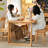 Burlywood Rectangular Solid Wood Dining Table-351480882