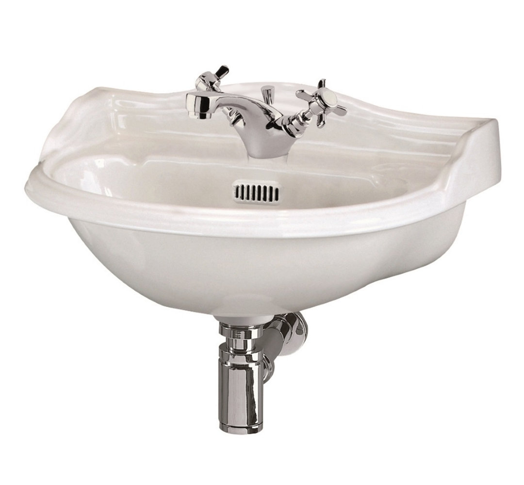 Nuie Chancery 500mm L White Vitreous China U-Shaped Sink with Overflow