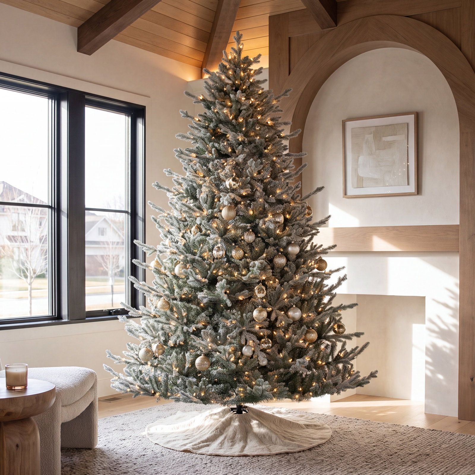 Lighted Artificial Fir Christmas Tree, 90" H x 63" W x 63" D