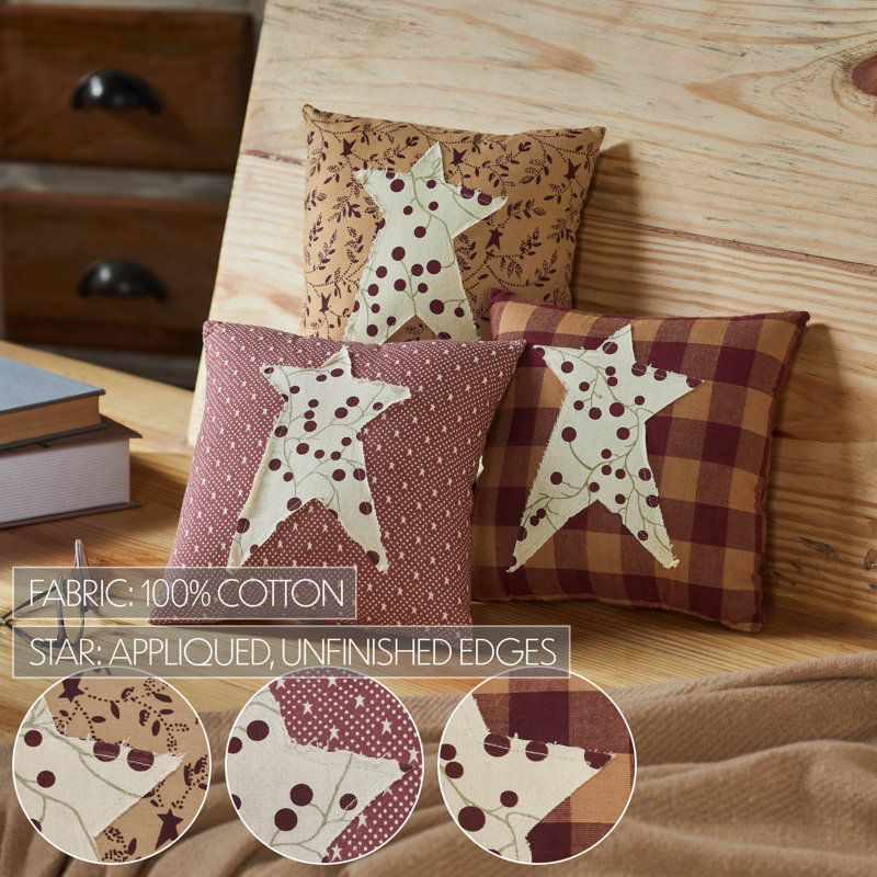Pip Vinestar Burgundy Cotton Square Throw Pillow Set