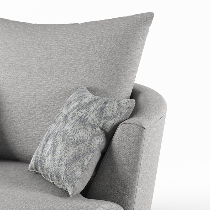 Upholstered Swivel Barrel Chair, Grey