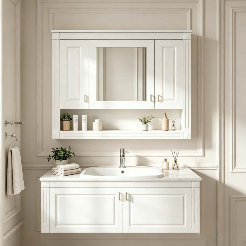 35inch Bathroom Wall Cabinet with Mirror