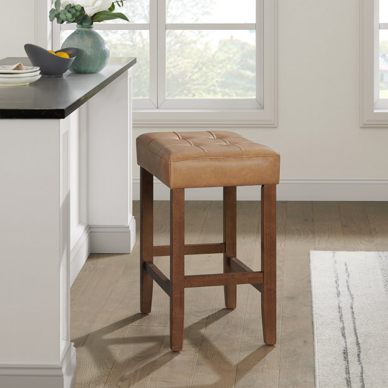 Tabouret de bar 25 po avec siège en faux cuir Alaterre Furniture Madison, Brun