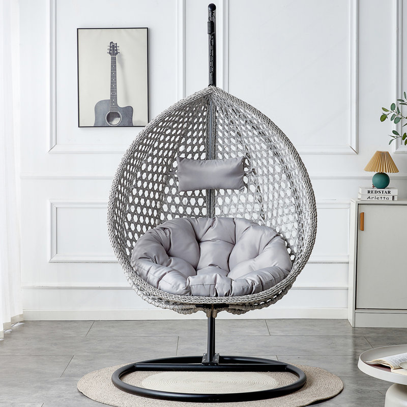 Balancelle avec support, fauteuil suspendu avec coussins et coussin