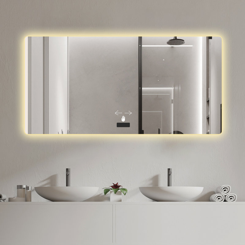 48X32in Frameless Bathroom Mirror With Light (Includes Mirror Only)