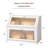 Bread Box For Kitchen Countertop Bin Double Layer Bread Box Storage Container Extra Large Capacity Farmhouse With Diamond Pattern Windows (White, Large)