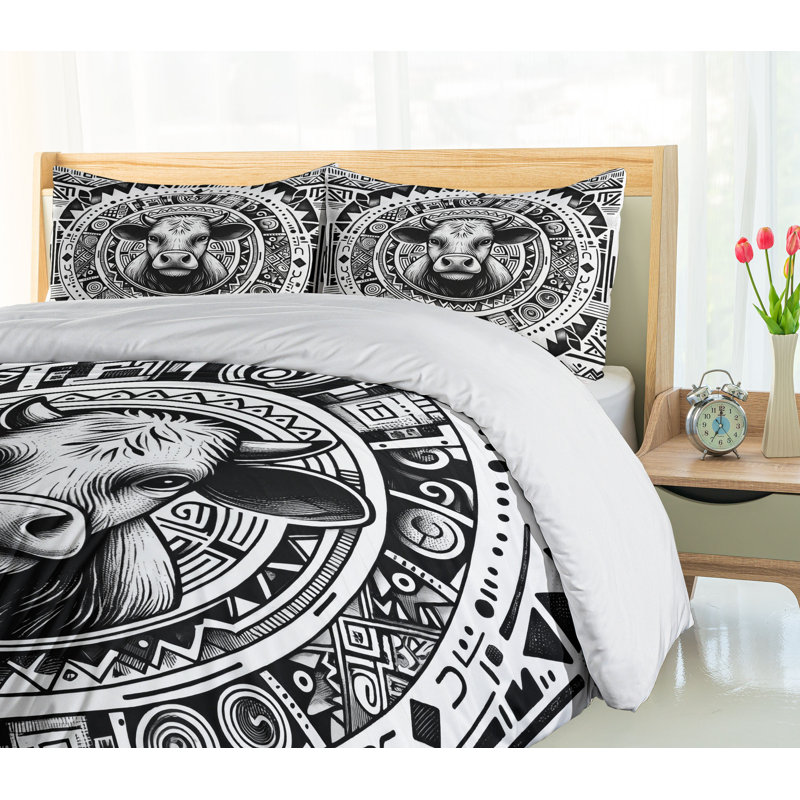 Rustic Duvet Cover, California King Duvet Cover + 2 Standard Shams