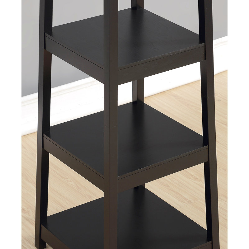 Coat Rack W/ 3-Tier Storage Shelves, Black