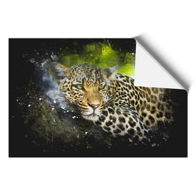 Leopard Paint Splash - Frameless Print, 59cm H x 84cm W x 0.1cm D