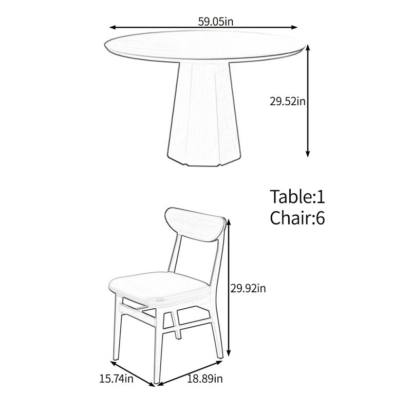 Creative solid wood table set