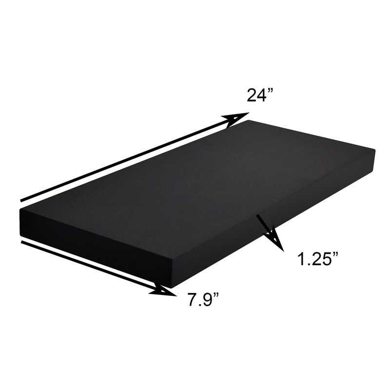 Tablette flottante 2 pièces Abdas, Noir, H 1,25 po x l 24 po x P 7,9 po