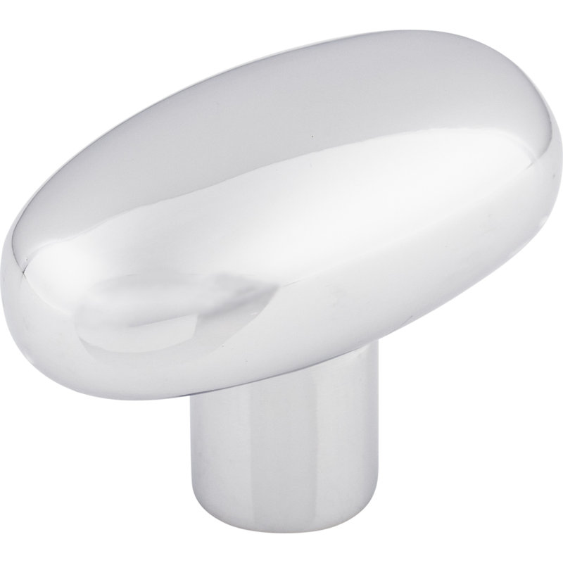 Aspen II Small Potato 1 9/16" Length Oval Knob, Polished Chrome, 2" Length