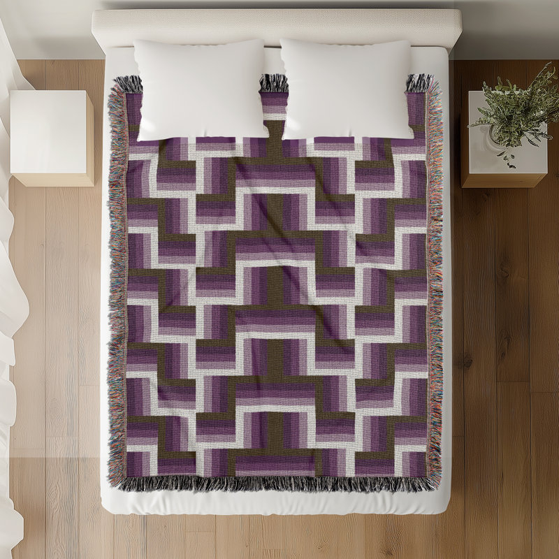 Jeté en mélange de coton Jansen, L 70 po x l 50 po, Mauve