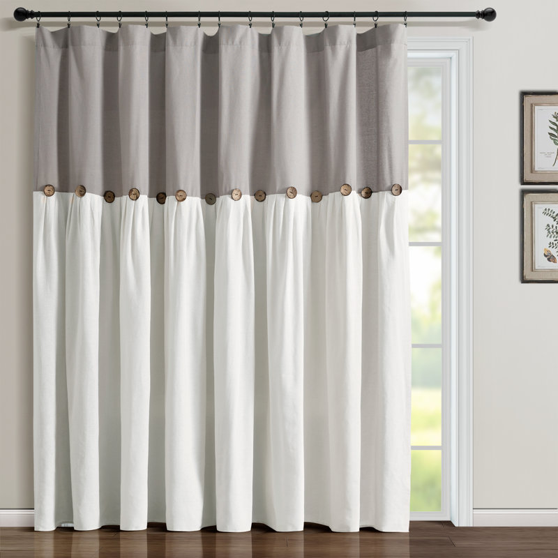 Ruya Cotton Blend Semi Sheer Curtain Single Panel, Gray