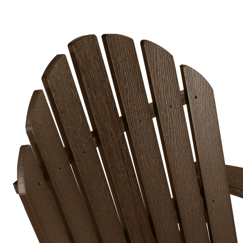 Anette Plastic Folding and Reclining Adirondack Chair, Weathered Acorn