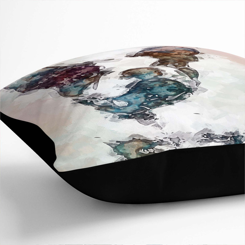 Square Throw Cushion, Black, 55cm H x 55cm W x 20cm D