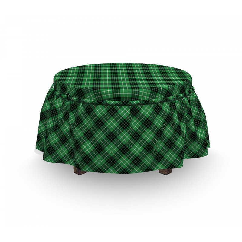 Housse pour vert repose-pieds en diagonale tartan