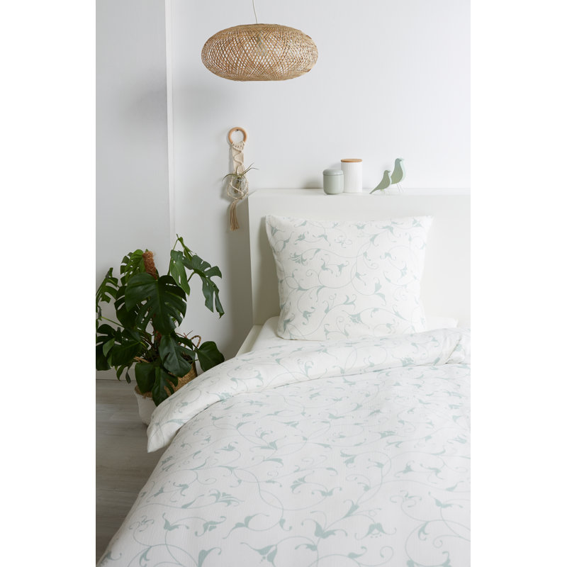 Morneau Reversible Duvet Cover Set, Single - 1 Pillowcase (80 x 80 cm), Sage