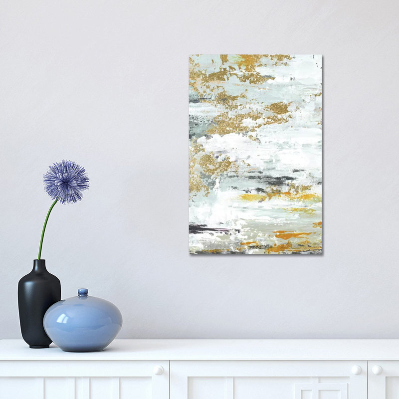 « Gold Magic vertical abstract II » par Patricia Pinto, reproduction d’art, Toile tendue, Pas de tapis