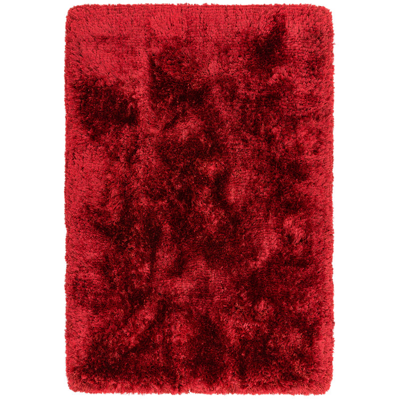 Plush Deep Pile Shaggy Red Rug, Rectangle 200 x 300cm