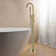 2 Handle Floor Clawfoot Tub Faucet with Diverter