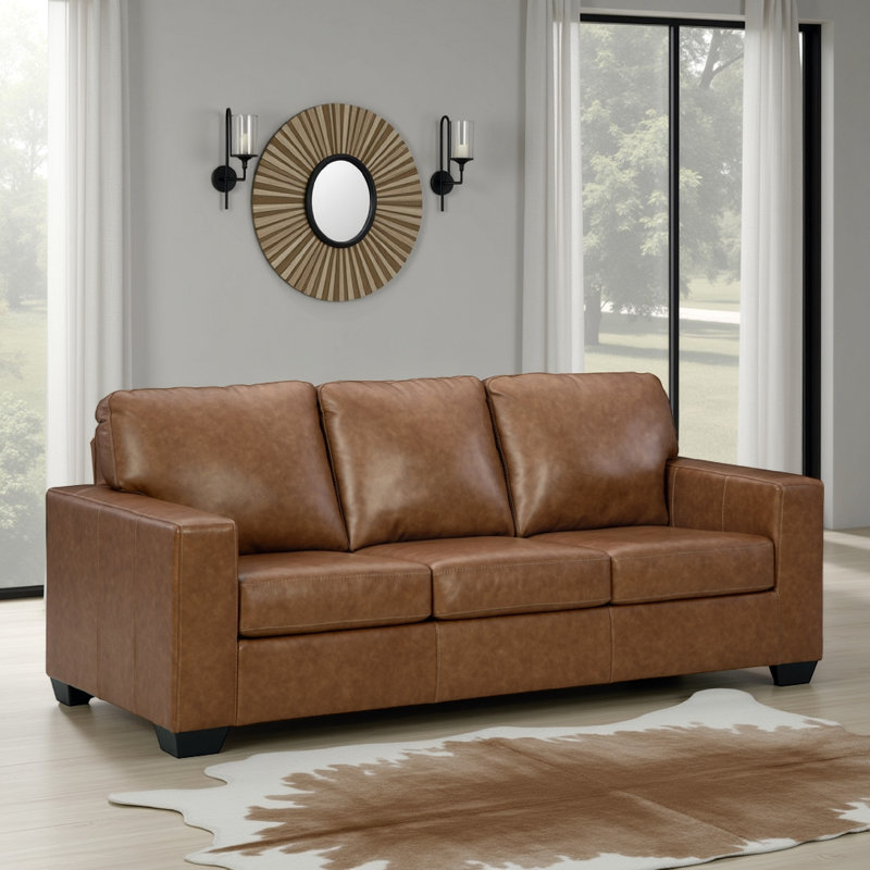Miller 85 Inch Leather Sofa Sleeper