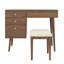 Bureau de coiffeuse fonctionnel avec tiroirs, miroir à DEL et espace de rangement