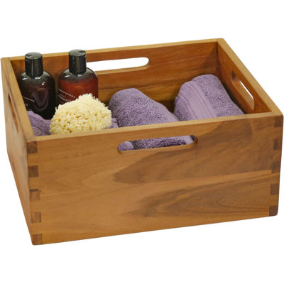 10" Spa Large Teak Storage Bin