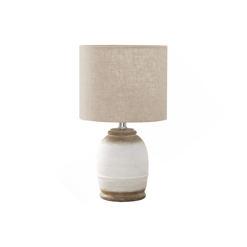Lighting, 16"H, Cream Resin, Beige Shade, Contemporary
