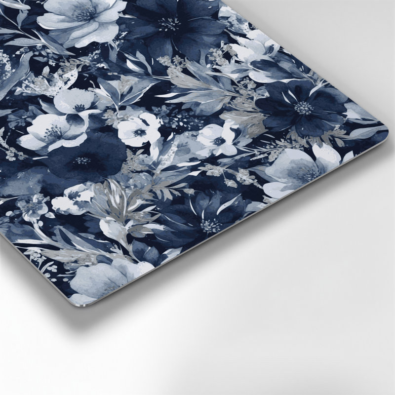 Aquarelle florale, art mural gris en métal 61