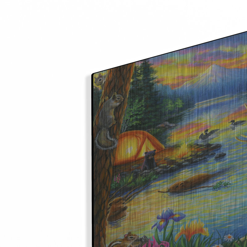 Millwood Pines «Evening at the Mountain Lake» par Bridget Voth, art mural en métal, H 16 po x l 24 po
