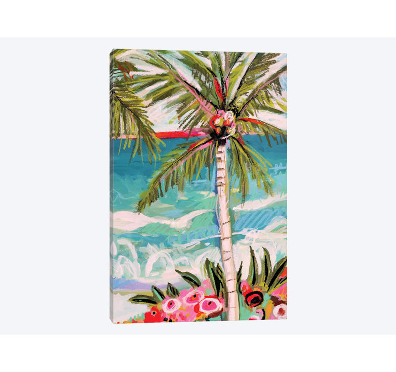 «Palm Tree Whimsy II», impression sur toile, H 12 po x l 8 po x P 0,75 po, Toile tendue, Pas de tapis