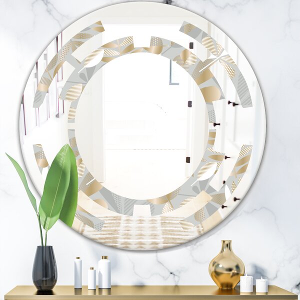 East Urban Home Space Tropical Pattern VIII Glam Frameless Wall Mirror ...