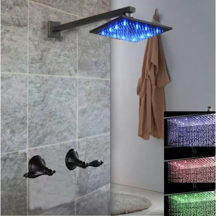 Rainfall shower system with handheld sprayer and thermostatic mixing valve