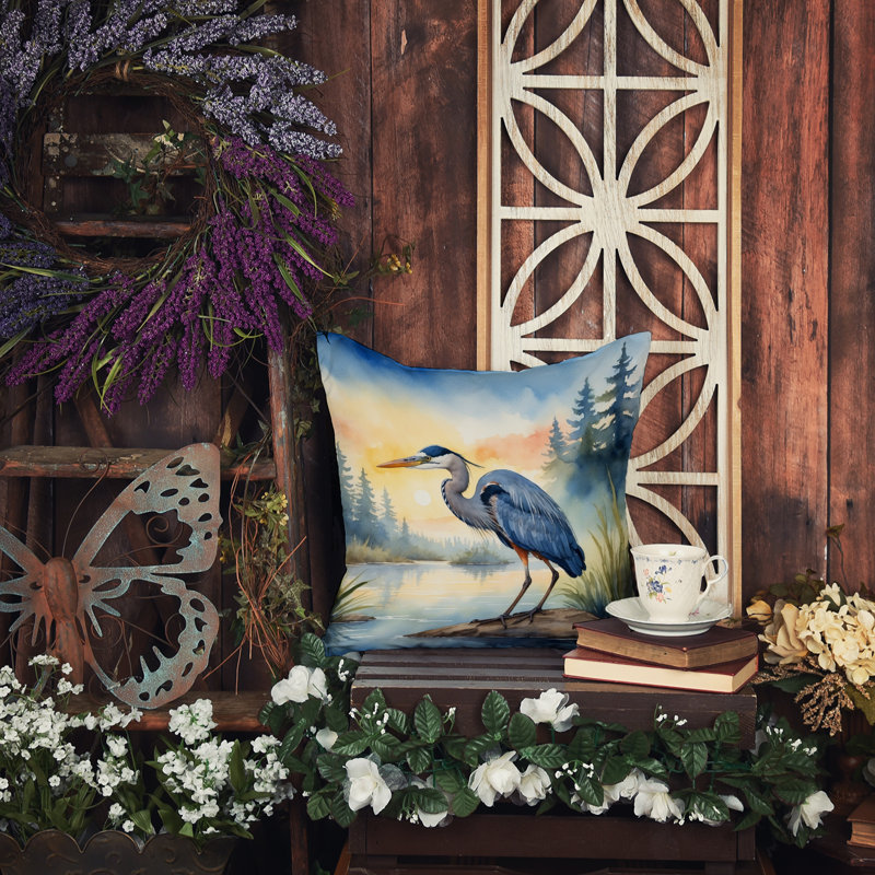 Coussin Blue Heron, Carré 14 po