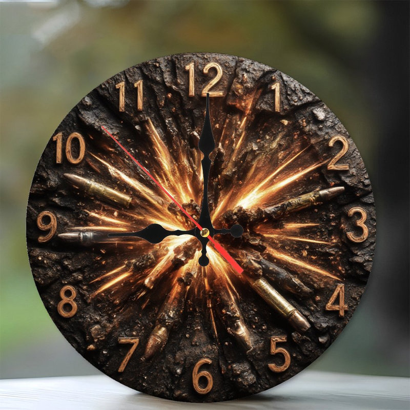 Horloge qui explose avec des balles